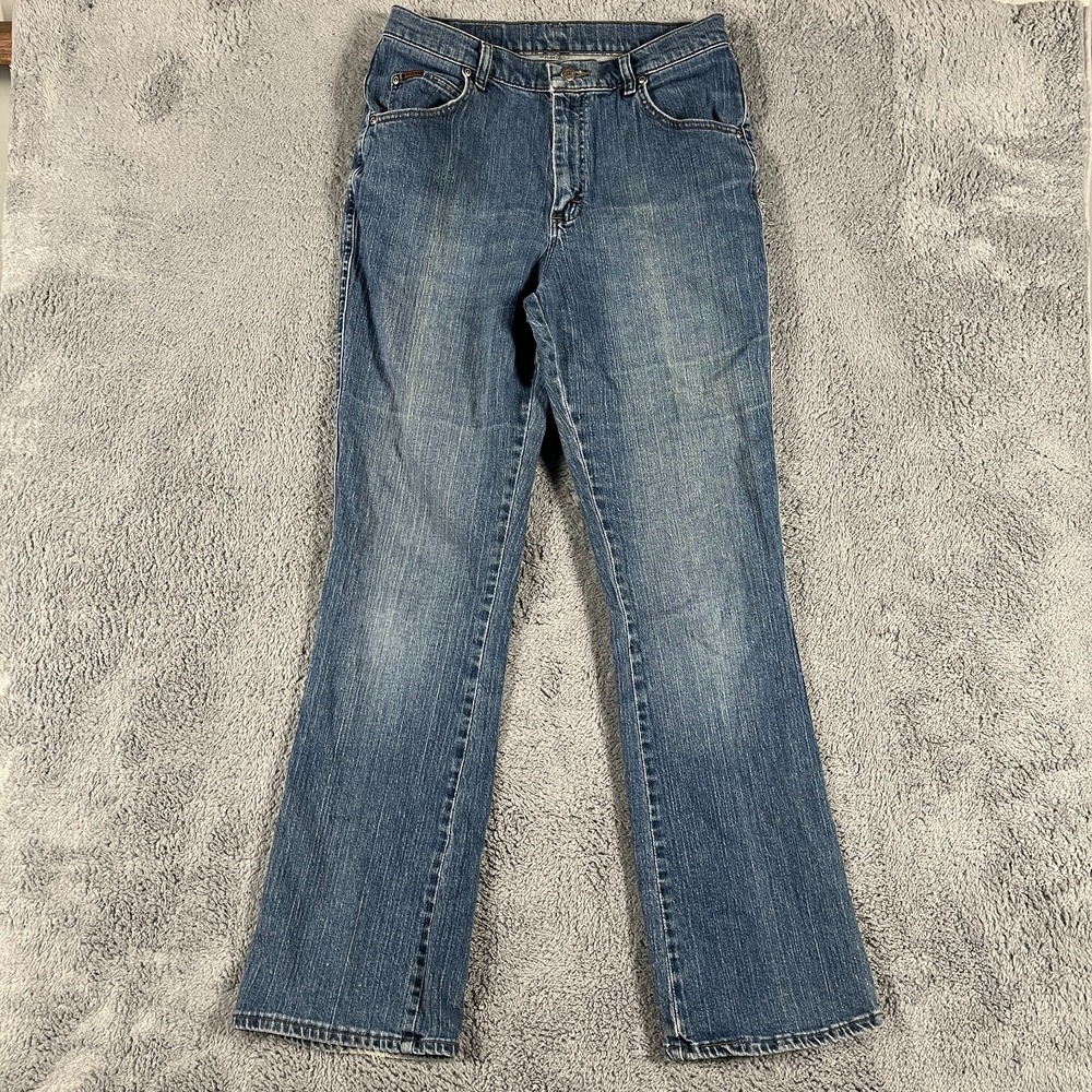 Vintage Lee Women's Relaxed Bootcut Jeans Blue Medium Wash Denim Cotton 12 M